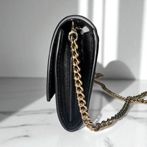 Coach Leather Turnlock Chain Clutch Horse & Carriage Embossed Hardware NEW - Picture 8 of 16